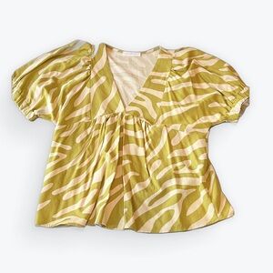 Ces Femme Olive Zebra Print Blouse